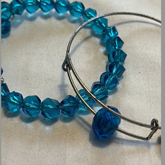 Alex and Ani Blue Beaded Bracelet Set